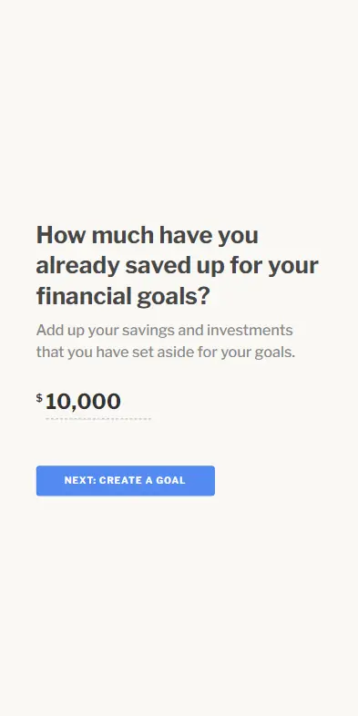 Enter current savings