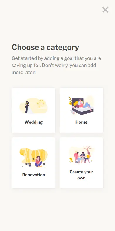 Select goal category